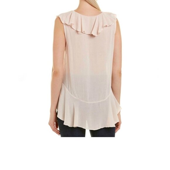 Ella Moss High Low Blush Ruffle Tank Top Size M - Picture 10 of 10